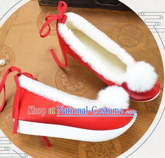 China Wedding Venonat Shoes Traditional Hanfu Shoes National Red Cloth Shoes