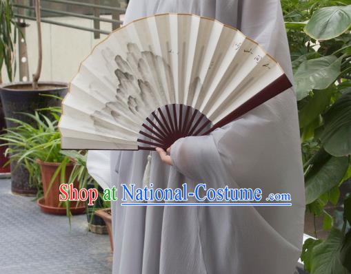 China Handmade Ink Painting Landscape Accordion Traditional Folding Fan Classical Silk Fan