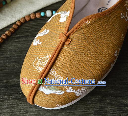 China Beijing Kung Fu Shoes Tai Chi Shoes Handmade Ginger Cloth Shoes for Men