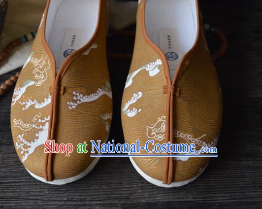 China Beijing Kung Fu Shoes Tai Chi Shoes Handmade Ginger Cloth Shoes for Men