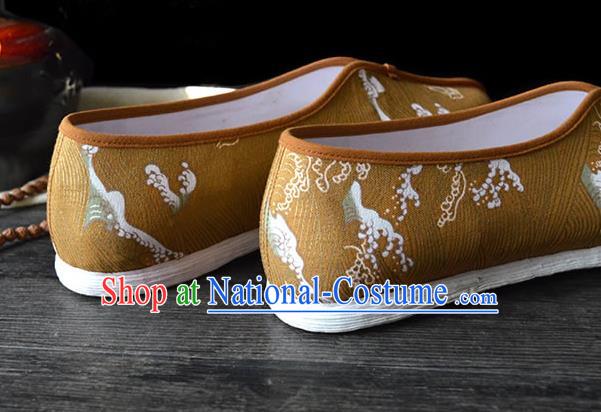 China Beijing Kung Fu Shoes Tai Chi Shoes Handmade Ginger Cloth Shoes for Men