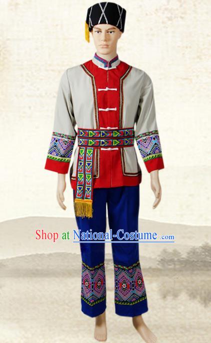 China Tujia Nationality Folk Dance Costumes Hunan Ethnic Minority Stage Show Outfits Clothing and Hat