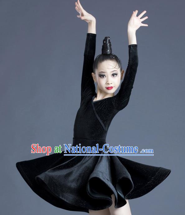 Children Latin Dance Dress Professional Dance Costume Top Modern Dance Clothing