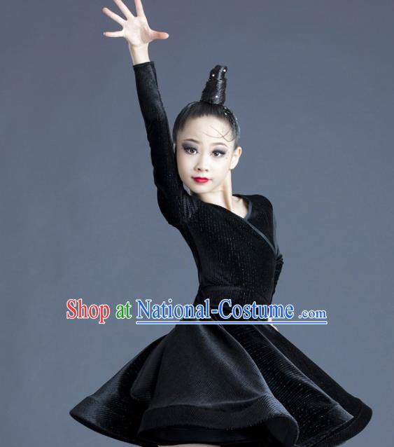 Children Latin Dance Dress Professional Dance Costume Top Modern Dance Clothing