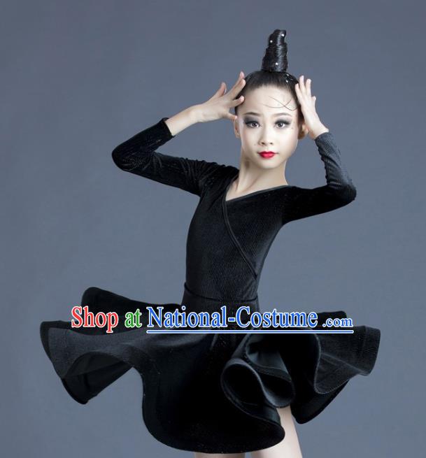 Children Latin Dance Dress Professional Dance Costume Top Modern Dance Clothing