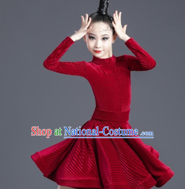 Professional Children Latin Dance Dress Modern Dance Competition Costume Ballroom Dance Clothing