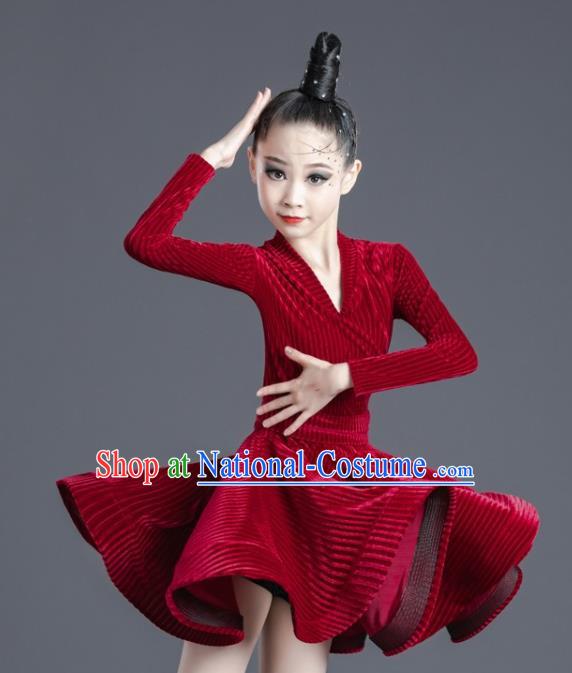 Professional Modern Dance Competition Costume Ballroom Dance Clothing Children Latin Dance Dress