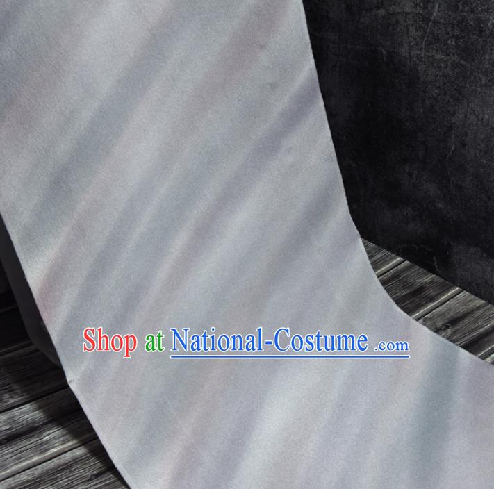 Traditional Asian Japan Classical Wafuku Grey Cloth Material Japanese Kimono Pure Silk Fabric