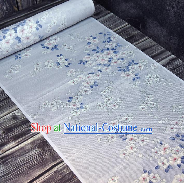 Asian Japan Classical Brocade Tapestry Traditional Qipao Dress Flowers Pattern Lilac Silk Fabric