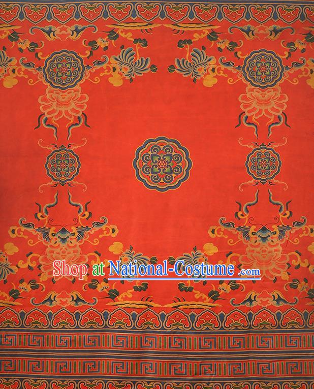 China Silk Fabric Traditional Red Brocade Asian Cheongsam Gambiered Guangdong Gauze