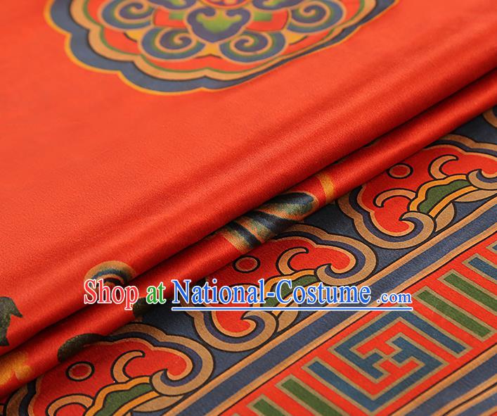 China Silk Fabric Traditional Red Brocade Asian Cheongsam Gambiered Guangdong Gauze