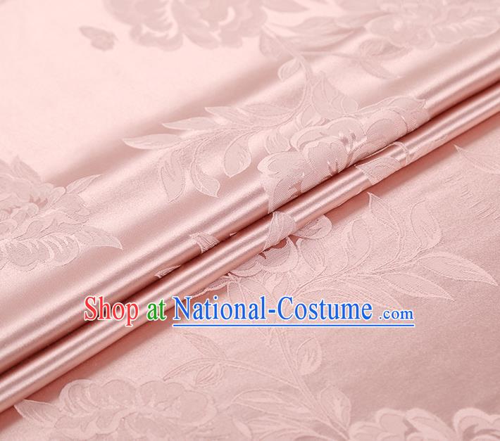 Asian Cheongsam Gambiered Guangdong Gauze China Jacquard Silk Fabric Traditional Pink Brocade