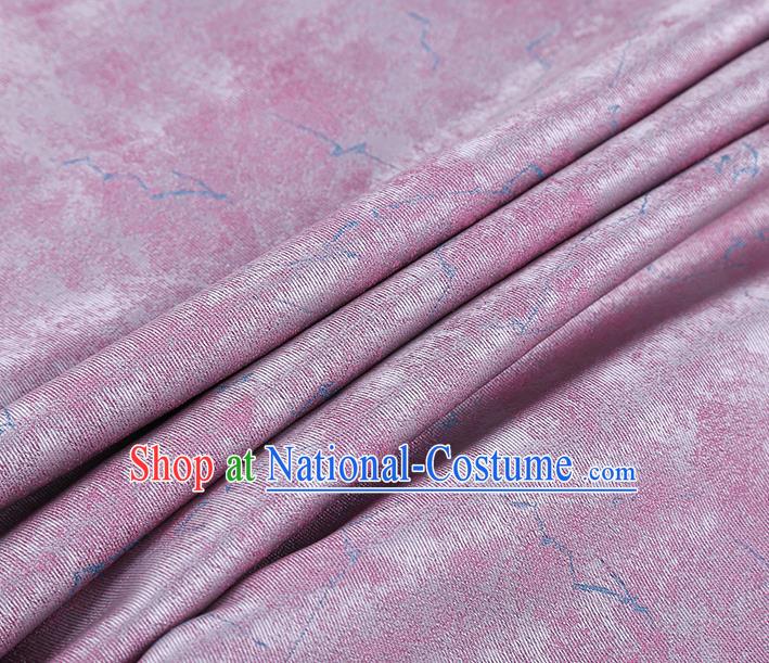 China Classical Cheongsam Lilac Silk Fabric Traditional Qipao Dress Song Brocade Drapery