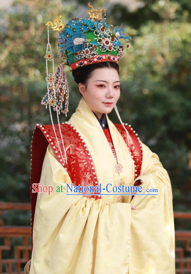 Ancient Chinese Empress Embroidered Wedding Clothing Traditional Ming Dynasty Court Queen Historical Costumes Complete Set