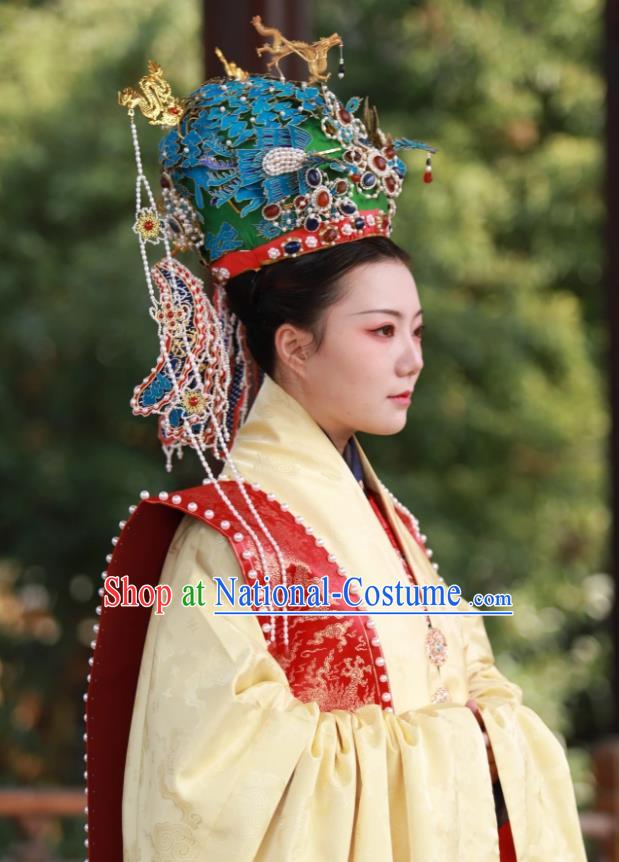 Ancient Chinese Empress Embroidered Wedding Clothing Traditional Ming Dynasty Court Queen Historical Costumes Complete Set