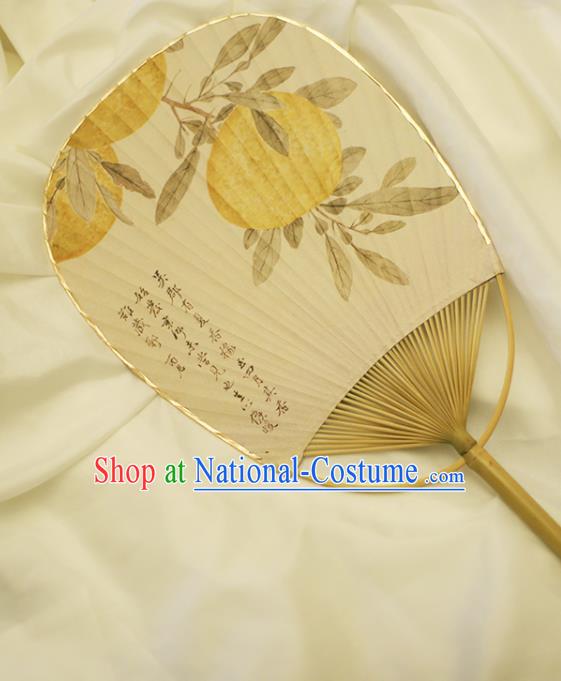 Asian Japan Classical Dance Bamboo Fan Japanese Paper Fan Handmade Printing Grapefruit Fans