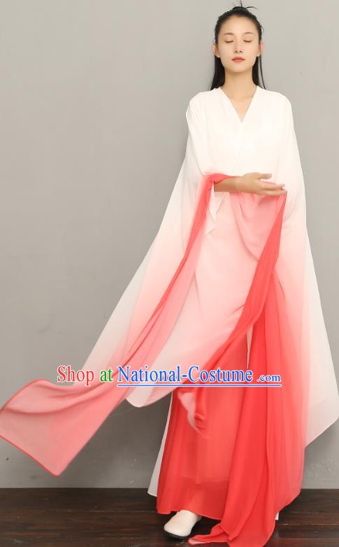 Asian Chinese Classical Three Pieces Costumes Traditional Tang Suit Red Chiffon Dress National Young Lady Clothing