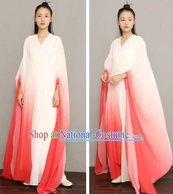 Asian Chinese Classical Three Pieces Costumes Traditional Tang Suit Red Chiffon Dress National Young Lady Clothing