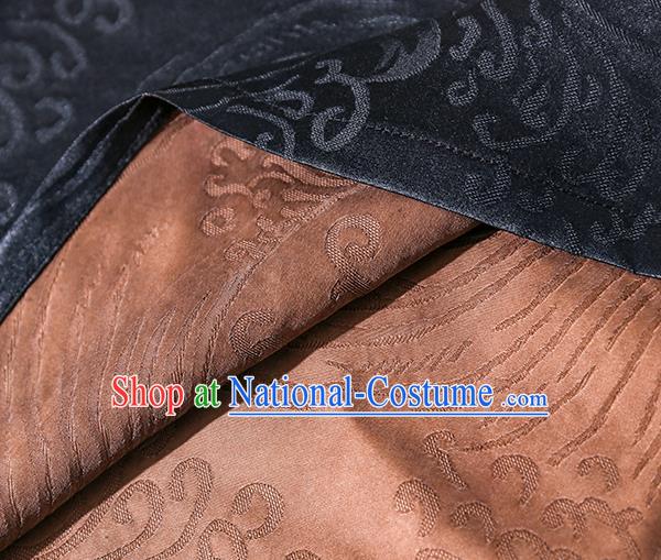 China Traditional Tang Suit Upper Outer Garment Classical Hand Painting Peony Black Silk Blouse