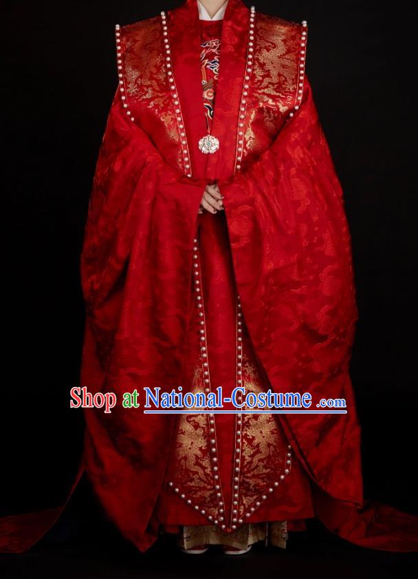 Chinese Ancient Empress Wedding Red Clothing Traditional Ming Dynasty Court Queen Historical Costumes Full Set