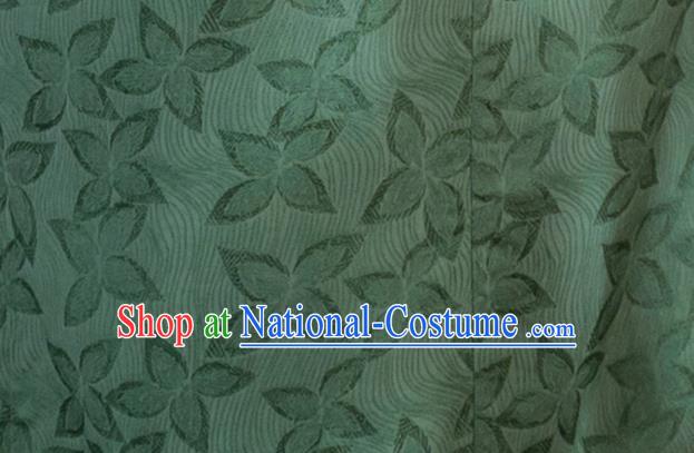 China National Young Lady Short Sleeve Qipao Dress Clothing Traditional Green Silk Slim Cheongsam