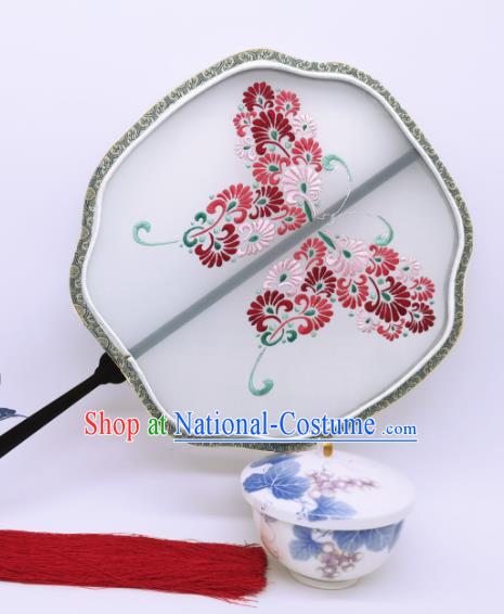 China Suzhou Embroidery Palace Fan Handmade Silk Fan Traditional Cheongsam Dance Fans