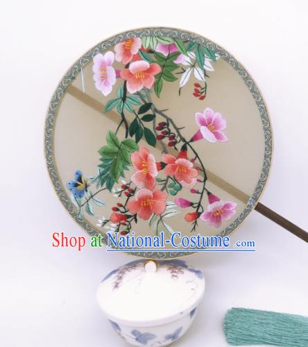 China Ancient Princess Palace Fan Traditional Song Dynasty Silk Fan Classical Hanfu Embroidered Circular Fans