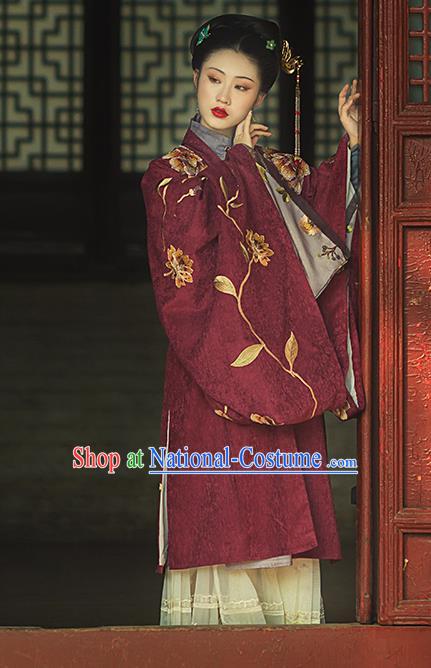 Traditional China Ming Dynasty Court Woman Historical Costumes Ancient Imperial Empress Hanfu Dress Clothing