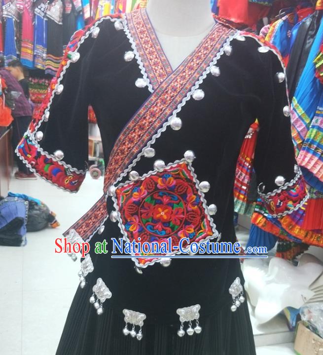 Chinese Hmong Ethnic Folk Dance Costumes Traditional Guizhou Miao National Minority Stage Show Clothing