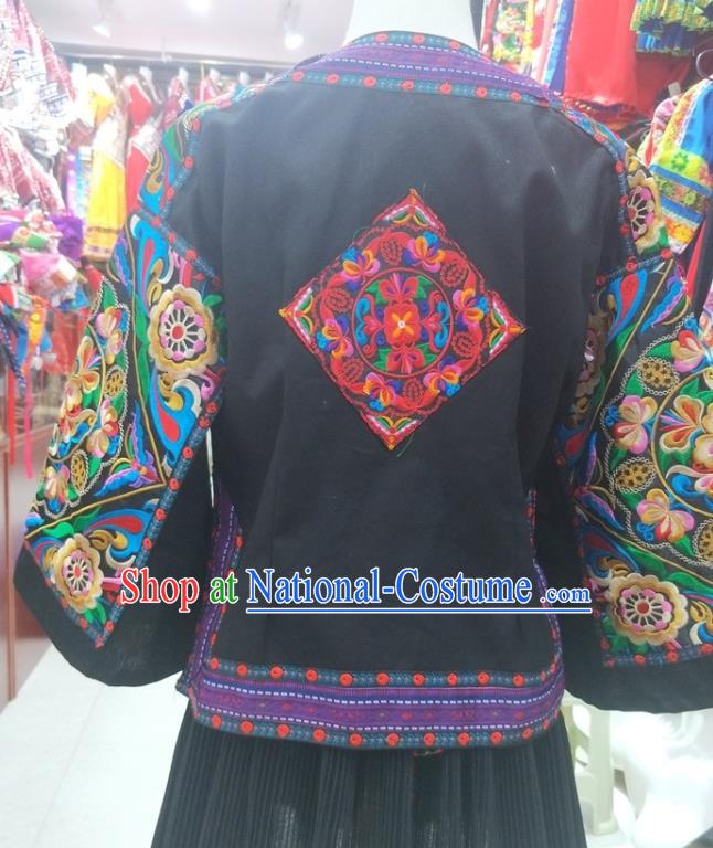 Chinese Hmong Ethnic Woman Costumes Traditional Guizhou Miao National Minority Folk Dance Clothing