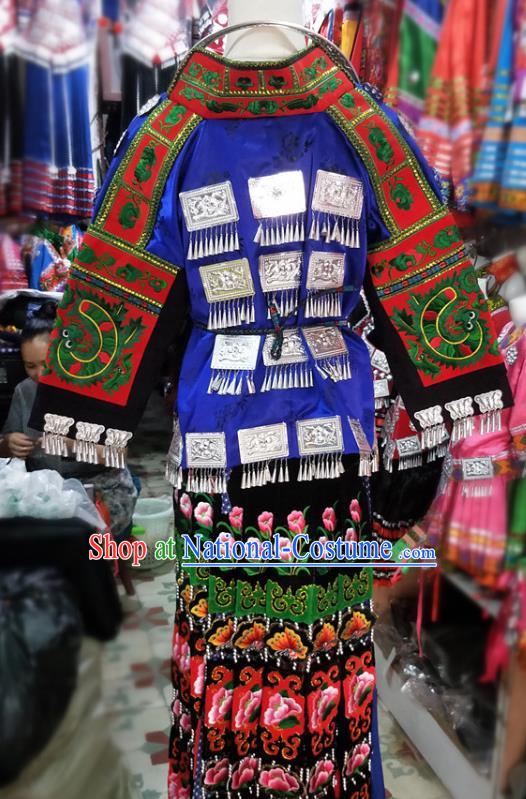 Chinese Hmong Ethnic Wedding Costumes Traditional Miao National Minority Folk Dance Clothing