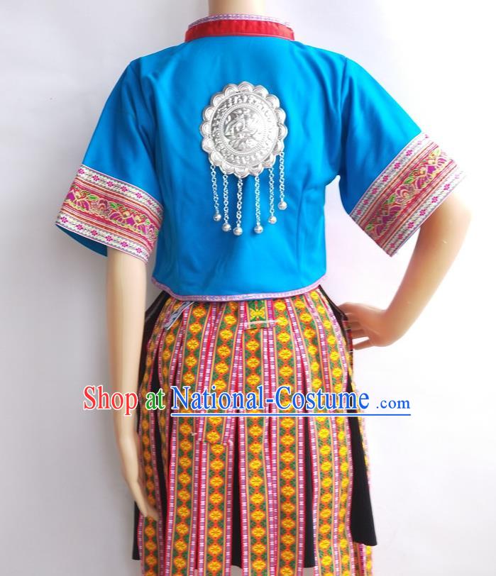 Chinese Guizhou Hmong Ethnic Stage Performance Costumes Traditional Miao National Minority Woman Pheasant Dance Clothing