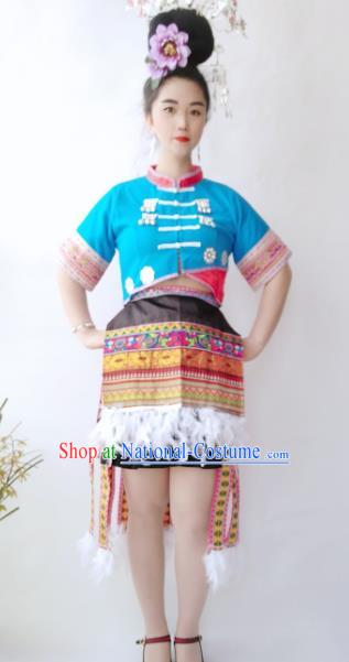 Chinese Guizhou Hmong Ethnic Stage Performance Costumes Traditional Miao National Minority Woman Pheasant Dance Clothing