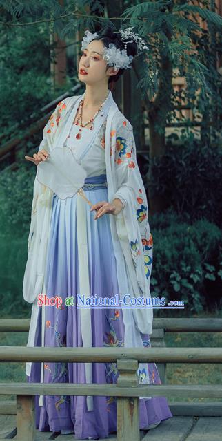 Traditional China Song Dynasty Imperial Concubine Embroidered Costumes Ancient Goddess Hanfu Dress Clothing for Women