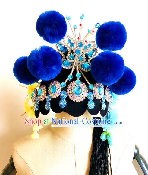 China Handmade Beijing Opera Diva Headdress Traditional Peking Opera Hair Accessories for Kids