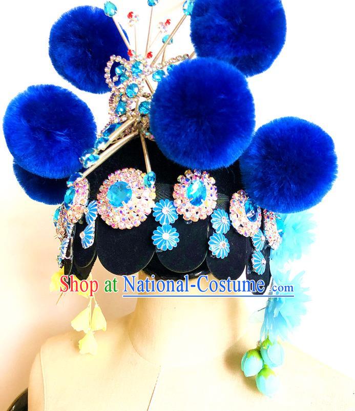 China Handmade Beijing Opera Diva Headdress Traditional Peking Opera Hair Accessories for Kids