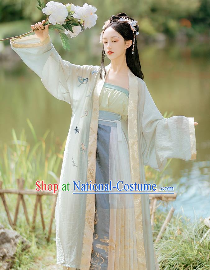 China Traditional Song Dynasty Patrician Lady Replica Clothing Ancient Princess Embroidered Costumes