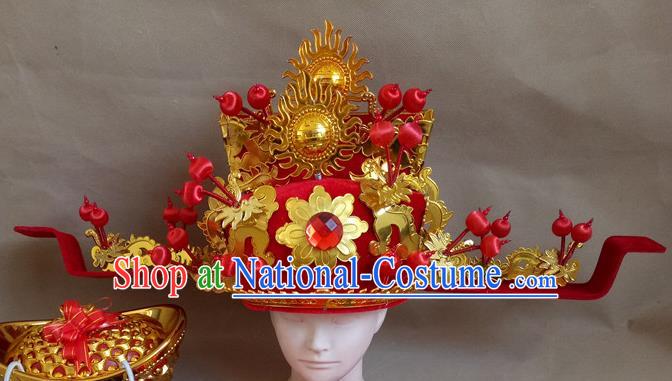 Chinese Beijing Opera Headwear Peking Opera God of Wealth Hat