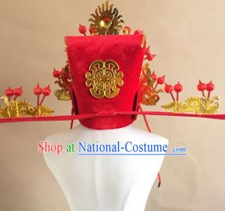 Chinese Beijing Opera Headwear Peking Opera God of Wealth Hat