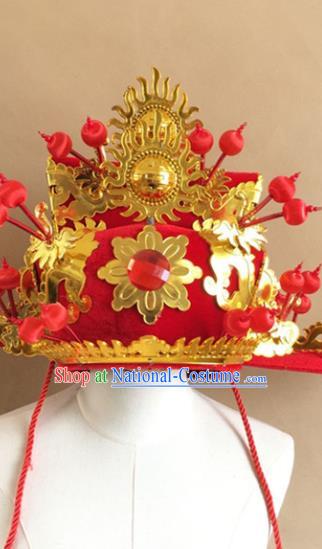 Chinese Beijing Opera Headwear Peking Opera God of Wealth Hat