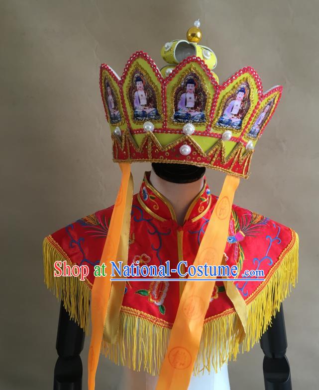 Chinese Beijing Opera Monk Headwear Peking Opera Journey To the West Tang Seng Hat