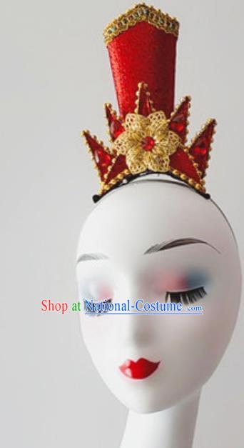 China Folk Dance Headwear Traditional Stage Performance Hair Accessories Handmade Drum Dance Headpiece