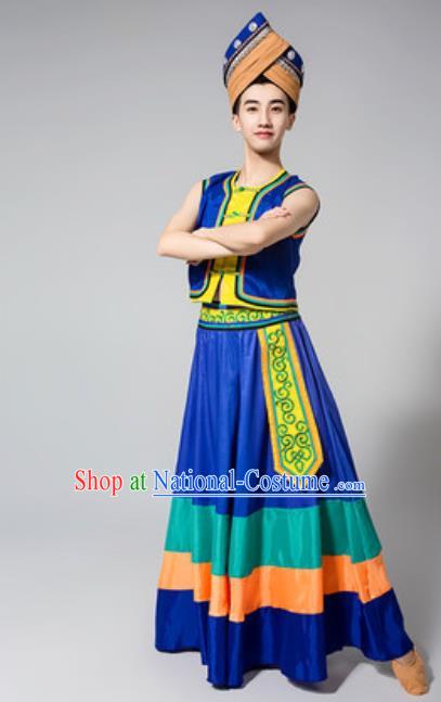 Chinese Zhuang Nationality Dance Costumes Ethnic Clothing Minority Stage Performance Garment for Men