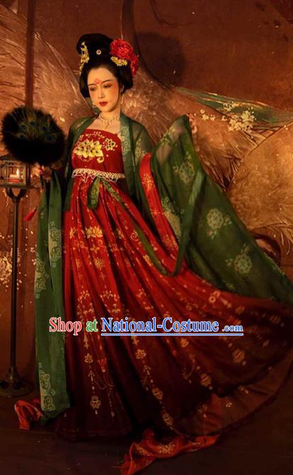 Traditional China Tang Dynasty Princess Gaoyang Replica Costumes Ancient Court Woman Hanfu Dress Clothing