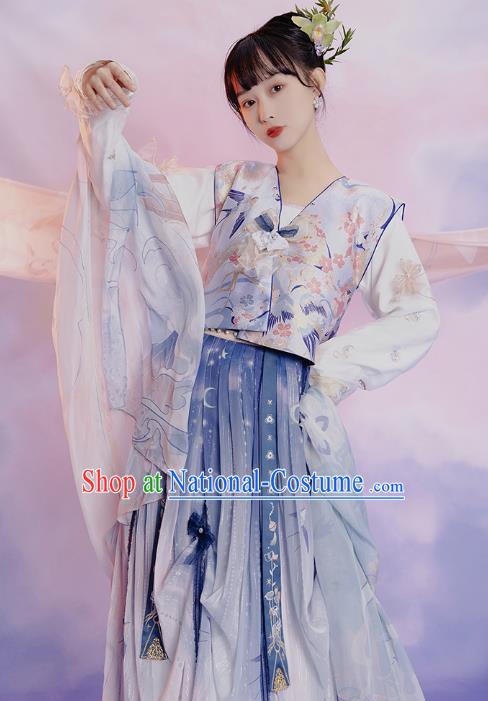 China Ancient Young Beauty Hanfu Dress Clothing Traditional Tang Dynasty Palace Lady Replica Costumes