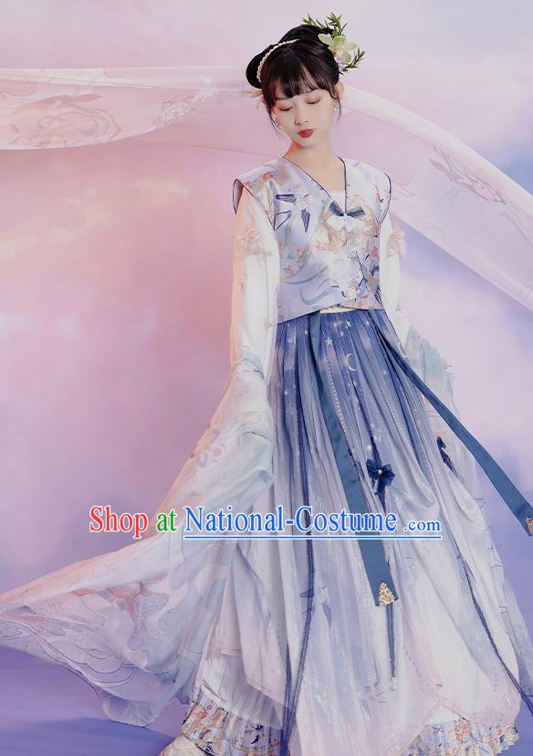 China Ancient Young Beauty Hanfu Dress Clothing Traditional Tang Dynasty Palace Lady Replica Costumes