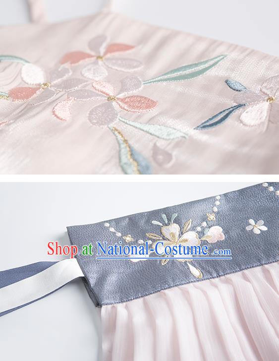 China Ancient Fairy Embroidered Blue Hanfu Dress Traditional Tang Dynasty Court Princess Historical Costumes Complete Set