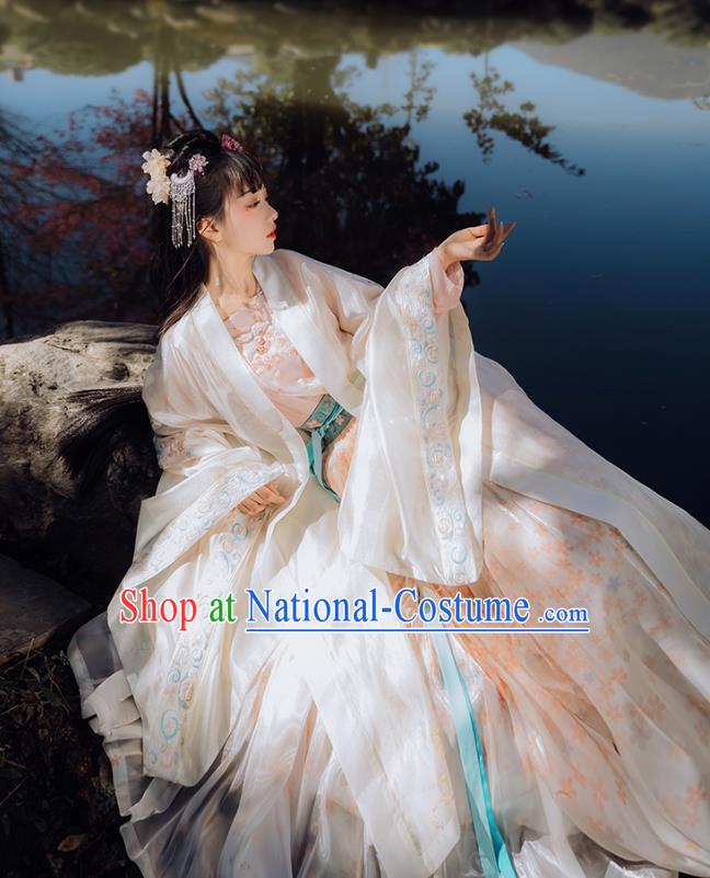 China Traditional Song Dynasty Palace Princess Embroidered Costumes Ancient Court Infanta Historical Clothing