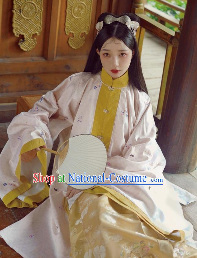 Traditional China Ming Dynasty Palace Princess Historical Costumes Ancient Court Beauty Embroidered Hanfu Clothing