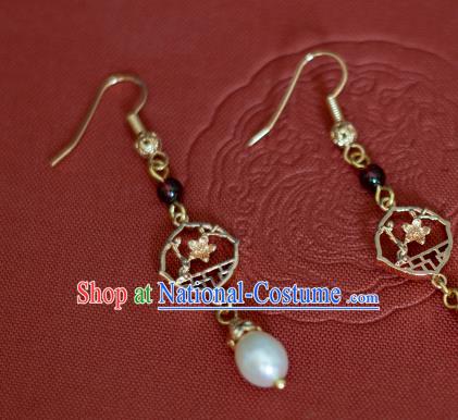 China Traditional Cheongsam Ear Accessories Ancient Princess Garnet Earrings